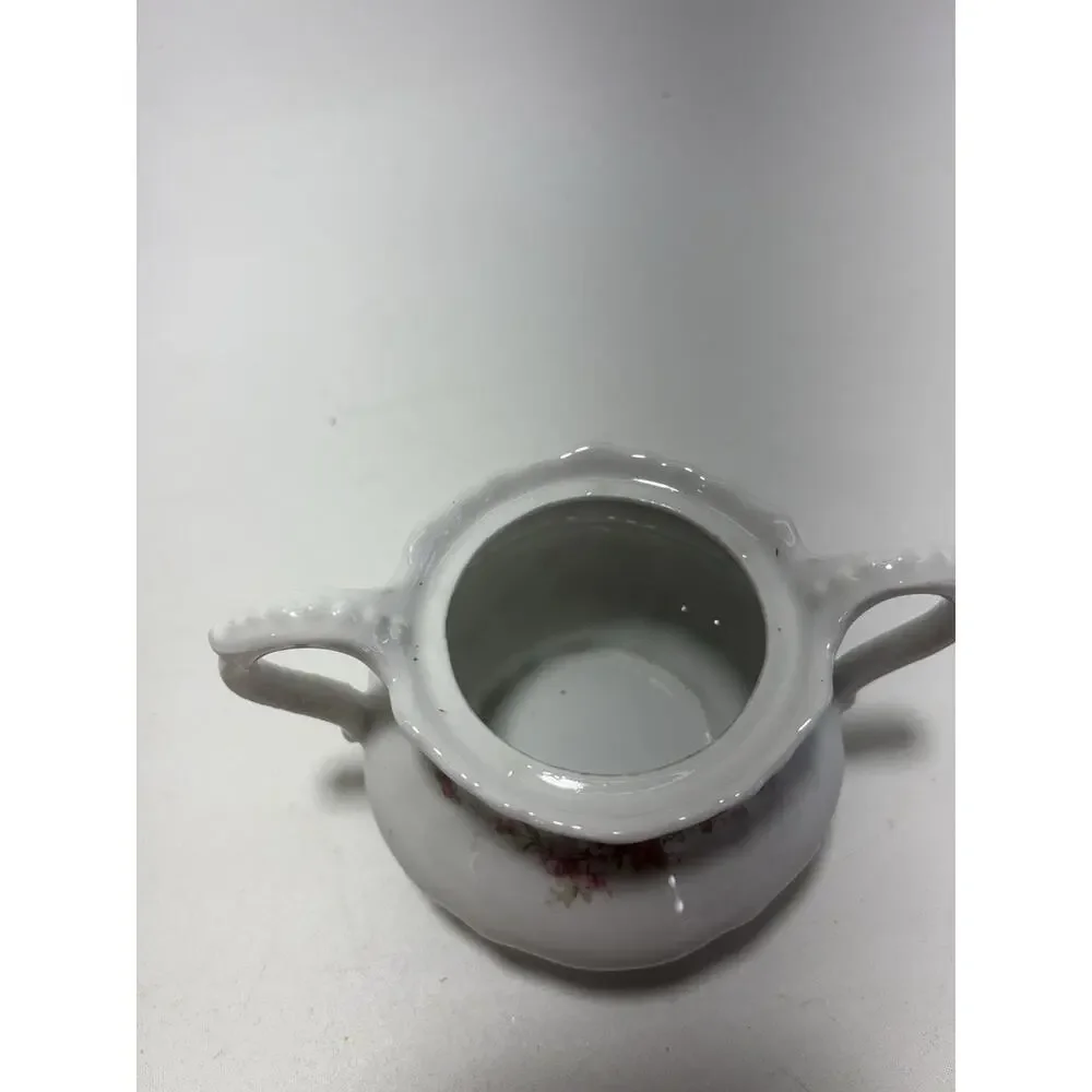 Antique Elite Limoges France Mini Sugar Bowl Floral Porcelain